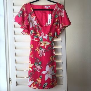 NWT Pinkish Red Tropical Floral Dress